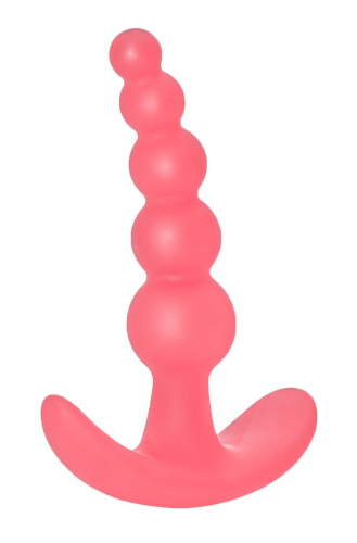 Розовая анальная пробка Bubbles Anal Plug - 11,5 см. фото 2