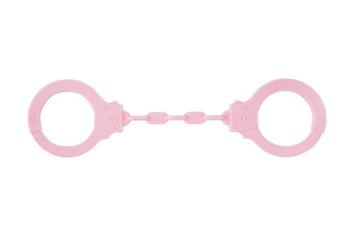 Розовые силиконовые наручники Suppression фото 2