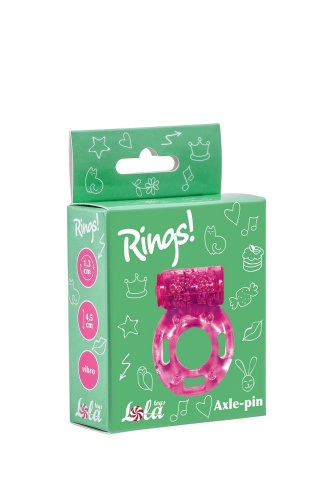 Розовое эрекционное кольцо с вибрацией Rings Axle-pin фото 3
