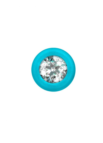 Бирюзовая анальная цепочка с кристаллом Chummy - 16 см. фото 4