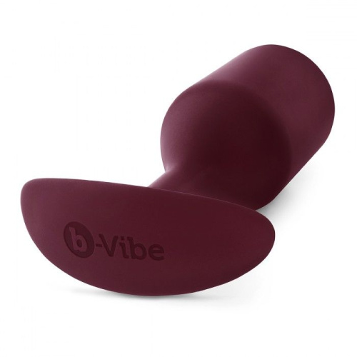 Бордовая пробка для ношения B-vibe Snug Plug 5 - 14 см. фото 2