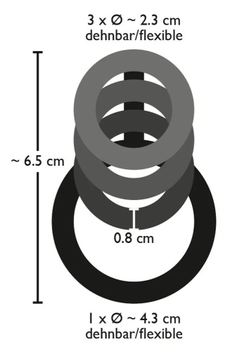 Дымчатая стимулирующая насадка на пенис из 4 колец - 6,5 см. фото 7