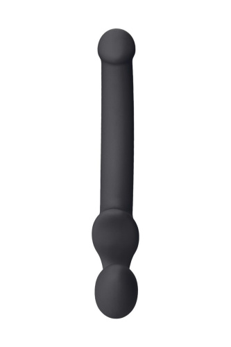 Черный безремневой страпон Silicone Bendable Strap-On - size S фото 3