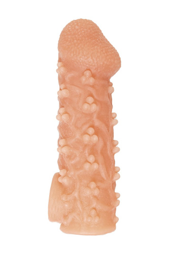 Телесная закрытая насадка с пучками шишечек Cock Sleeve 009 Size S - 13,8 см. фото 2