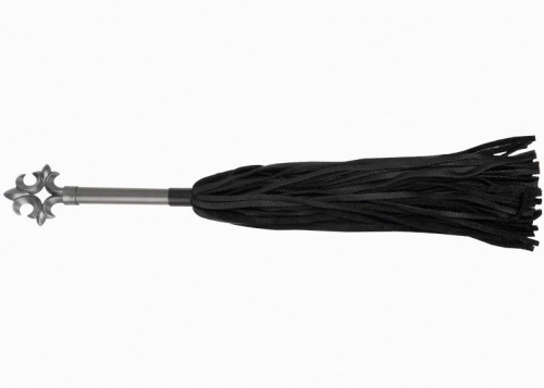 Черная многохвостовая плеть с витой ручкой - 63 см. фото 3