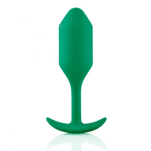 Зеленая пробка для ношения B-vibe Snug Plug 2 - 11,4 см. фото 2