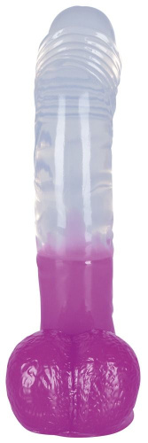 Прозрачно-фиолетовый гелевый фаллоимитатор Ready Mate - 19 см. фото 2