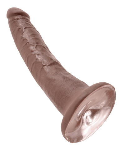 Коричневый фаллоимитатор с присоской 7  Cock - 17,8 см. фото 3