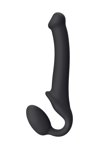 Черный безремневой страпон Silicone Bendable Strap-On - size M фото 4