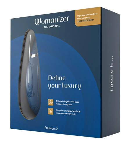 Синий клиторальный стимулятор Womanizer Premium 2 фото 6