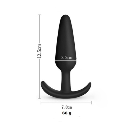 Черная силиконовая анальная пробка Soft-touch - 12,5 см. фото 4