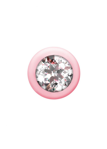 Розовая анальная цепочка с кристаллом Buddy - 17,7 см. фото 4