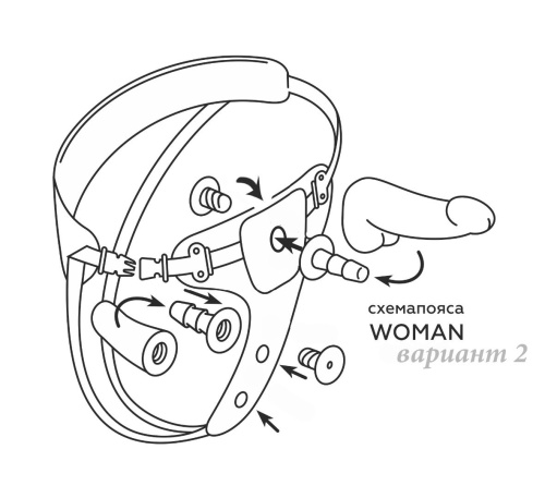 Вибрострапон Woman Midi с вагинальной пробкой - 22 см. фото 9