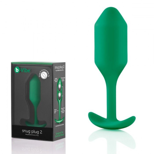 Зеленая пробка для ношения B-vibe Snug Plug 2 - 11,4 см. фото 5