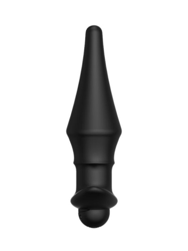 Черная перезаряжаемая анальная пробка №08 Cone-shaped butt plug - 13,5 см. фото 4