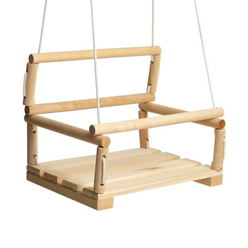 Малое деревянное подвесное кресло-качели фото 3