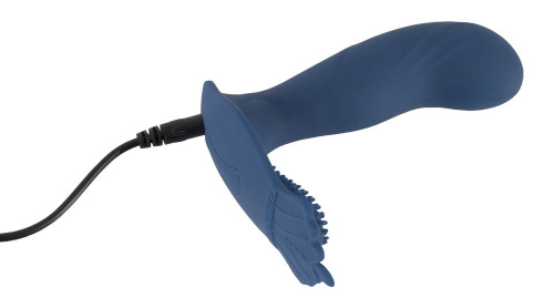 Синий вибростимулятор простаты Vibrating Butt Plug - 11,7 см. фото 7