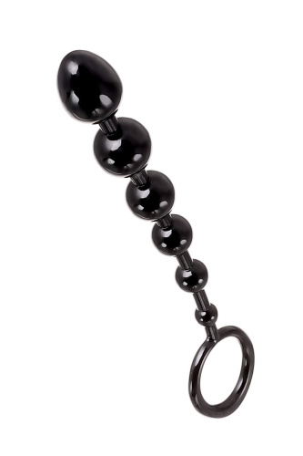 Анальная цепочка черного цвета A-toys - 19,8 см. фото 2