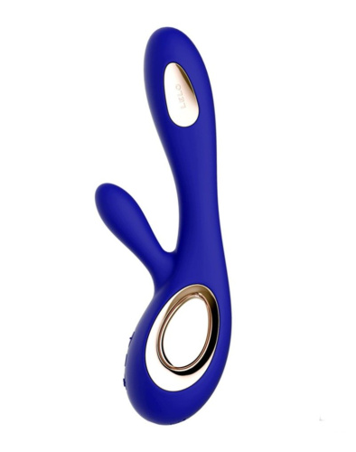 Синий вибратор-кролик Lelo Soraya Wave - 21,8 см. фото 2