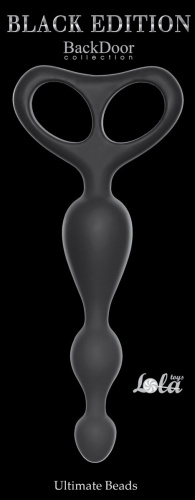 Чёрная анальная цепочка Ultimate Beads - 17 см. фото 2