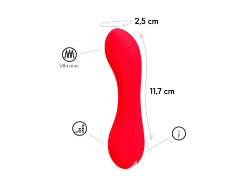 Красный мини-вибратор Skadi - 11,7 см. фото 2