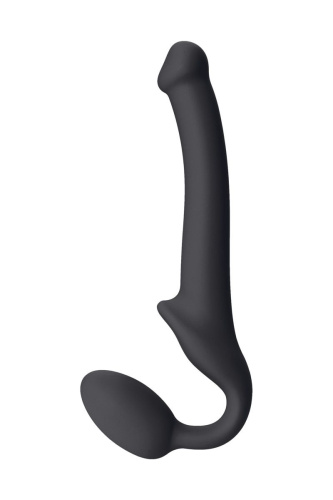 Черный безремневой страпон Silicone Bendable Strap-On - size S фото 2