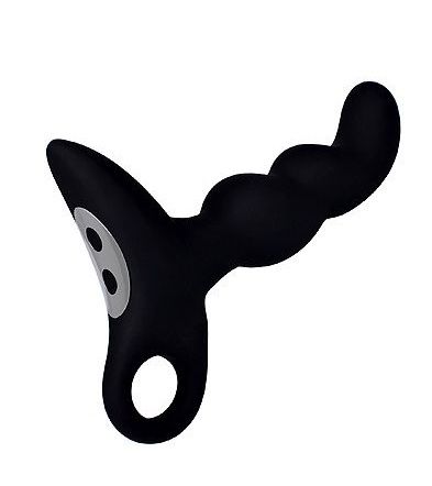 Черный силиконовый анальный вибромассажер-ёлочка Erokay Черный силиконовый анальный вибромассажер-ёлочка Erokay