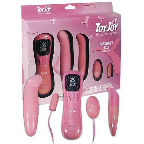 Розовый контроллер вибрации с 4 стимуляторами PANDORA S BOX Розовый контроллер вибрации с 4 стимуляторами PANDORA S BOX