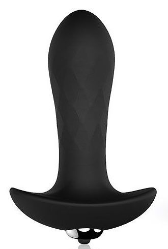 Черный анальный вибромассажер с круглым кончиком Черный анальный вибромассажер с круглым кончиком