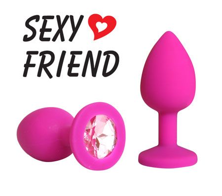 Розовая конусовидная анальная пробка с розовым кристаллом - 7,3 см. Розовая конусовидная анальная пробка с розовым кристаллом - 7,3 см.