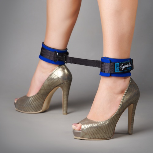 Сине-чёрные оковы на ноги из неопрена Сине-чёрные оковы на ноги из неопрена