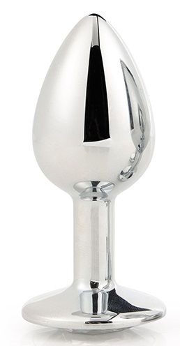 Серебристая анальная втулка с прозрачным кристаллом - 7,1 см. фото 3 Серебристая анальная втулка с прозрачным кристаллом - 7,1 см. фото 3