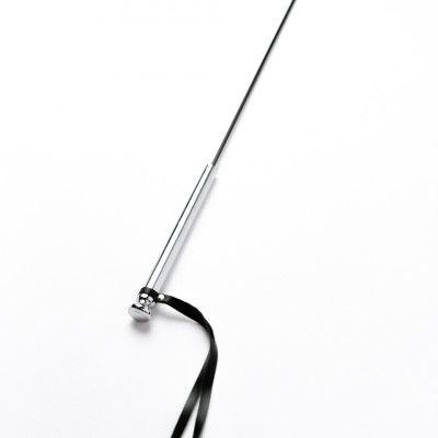 Черный кожаный стек с гладкой ручкой - 55 см. фото 2 Черный кожаный стек с гладкой ручкой - 55 см. фото 2