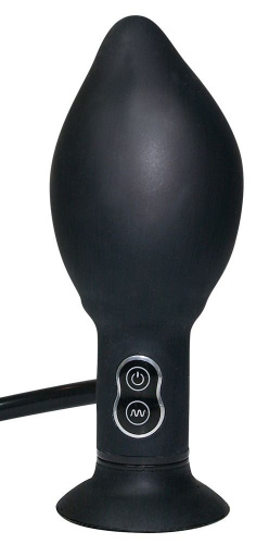 Анальный вибратор с функцией расширения True Black - 17 см. фото 4