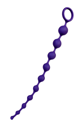 Фиолетовая силиконовая анальная цепочка Grape - 35 см. фото 2