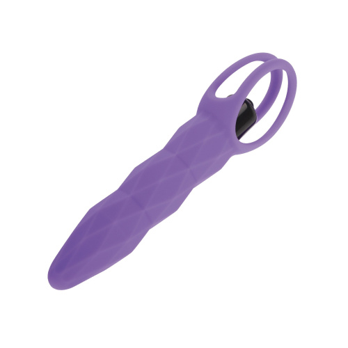 Фиолетовый анальный вибромассажёр - 14 см. фото 3