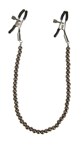 Зажимы на соски с черными бусами Зажимы на соски с черными бусами