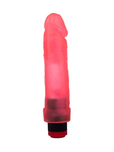 Розовый гелевый виброфаллос без мошонки - 20,5 см. фото 2