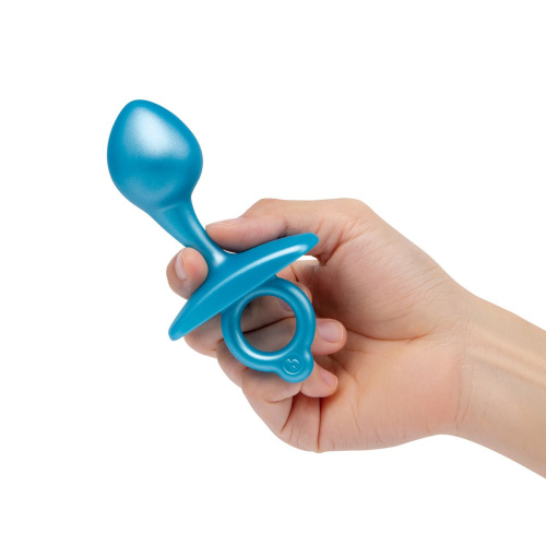Голубая анальная пробка для массажа простаты Bulb Silicone Prostate Plug - 10,7 см. фото 4