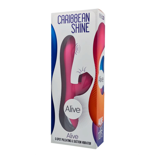 Ярко-розовый вибратор-кролик Caribbean Shine - 21 см. фото 5