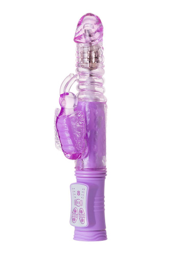 Фиолетовый хай-тек вибратор High-Tech fantasy с вращением бусин - 24,5 см. фото 3