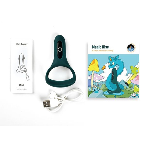 Изумрудное виброкольцо Magic Motion Rise с подхватом мошонки фото 3
