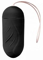 Чёрное виброяйцо Ribbed Egg на дистанционном управлении