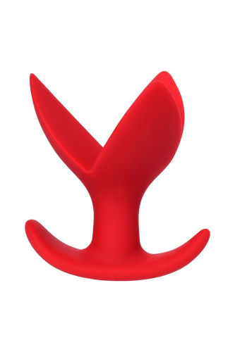 Красная силиконовая расширяющая анальная пробка Flower - 9 см. фото 3