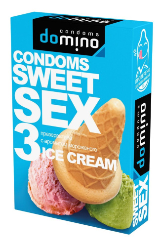 Презервативы для орального секса DOMINO Sweet Sex с ароматом мороженого - 3 шт. фото 2