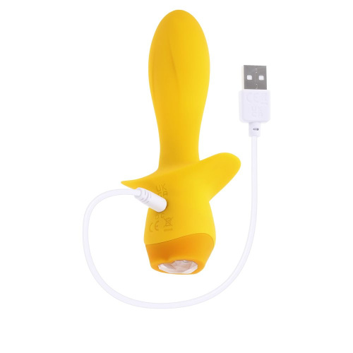 Желтая анальная вибропробка Mellow Yellow - 13,5 см. фото 6