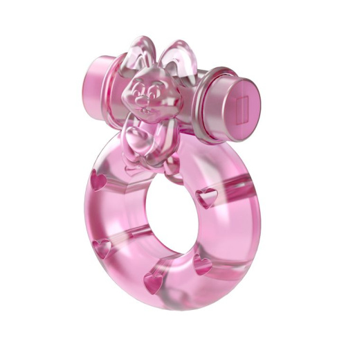 Розовое эрекционное кольцо с вибрацией Ring фото 2