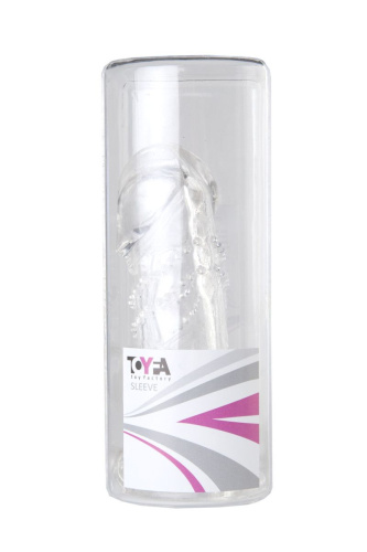 Прозрачная гелевая насадка с клиторальным отростком - 13 см. фото 2