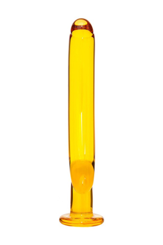 Жёлтый стимулятор-банан из стекла - 17,5 см. фото 4