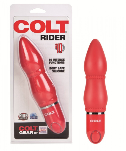 Красный анальный вибратор COLT Rider - 14 см. фото 2